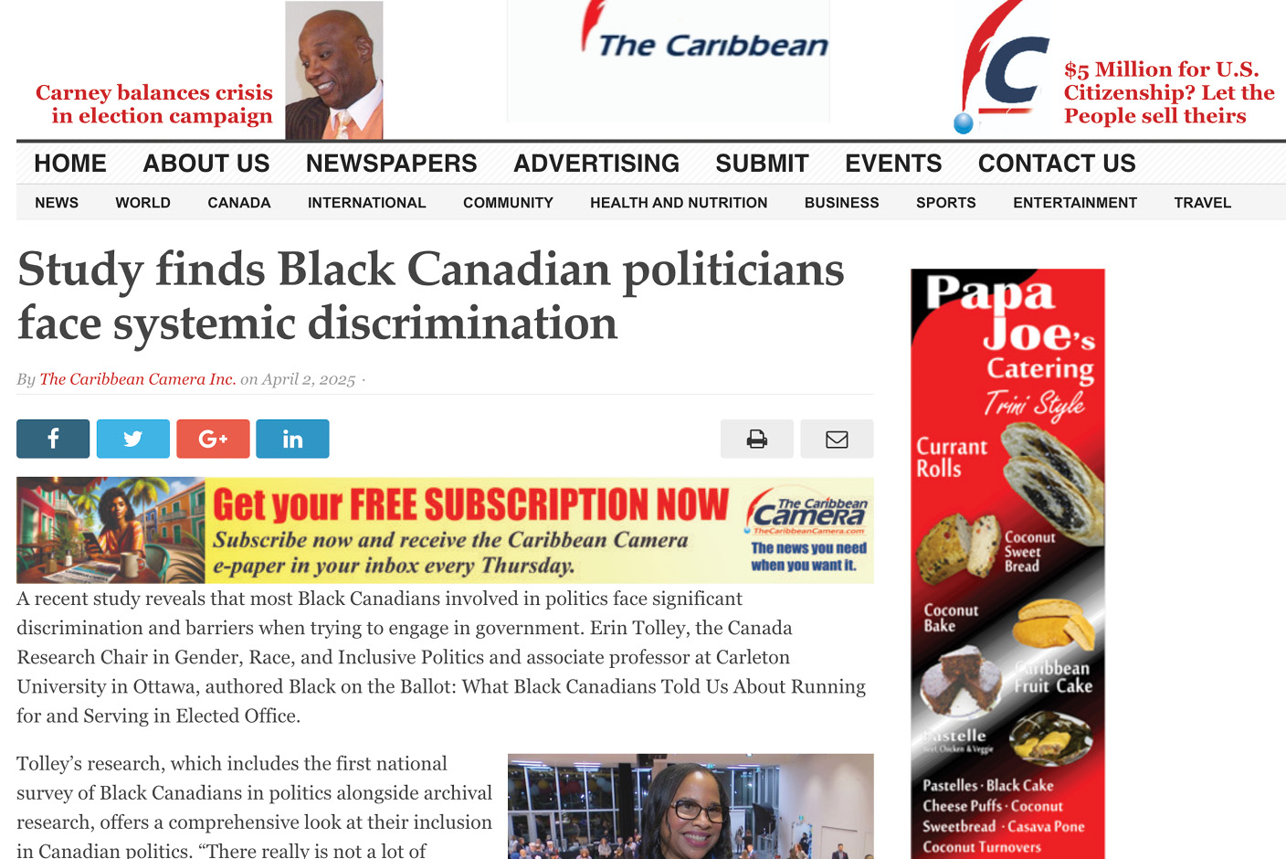 Study finds Black Canadian politicians face systemic discrimination